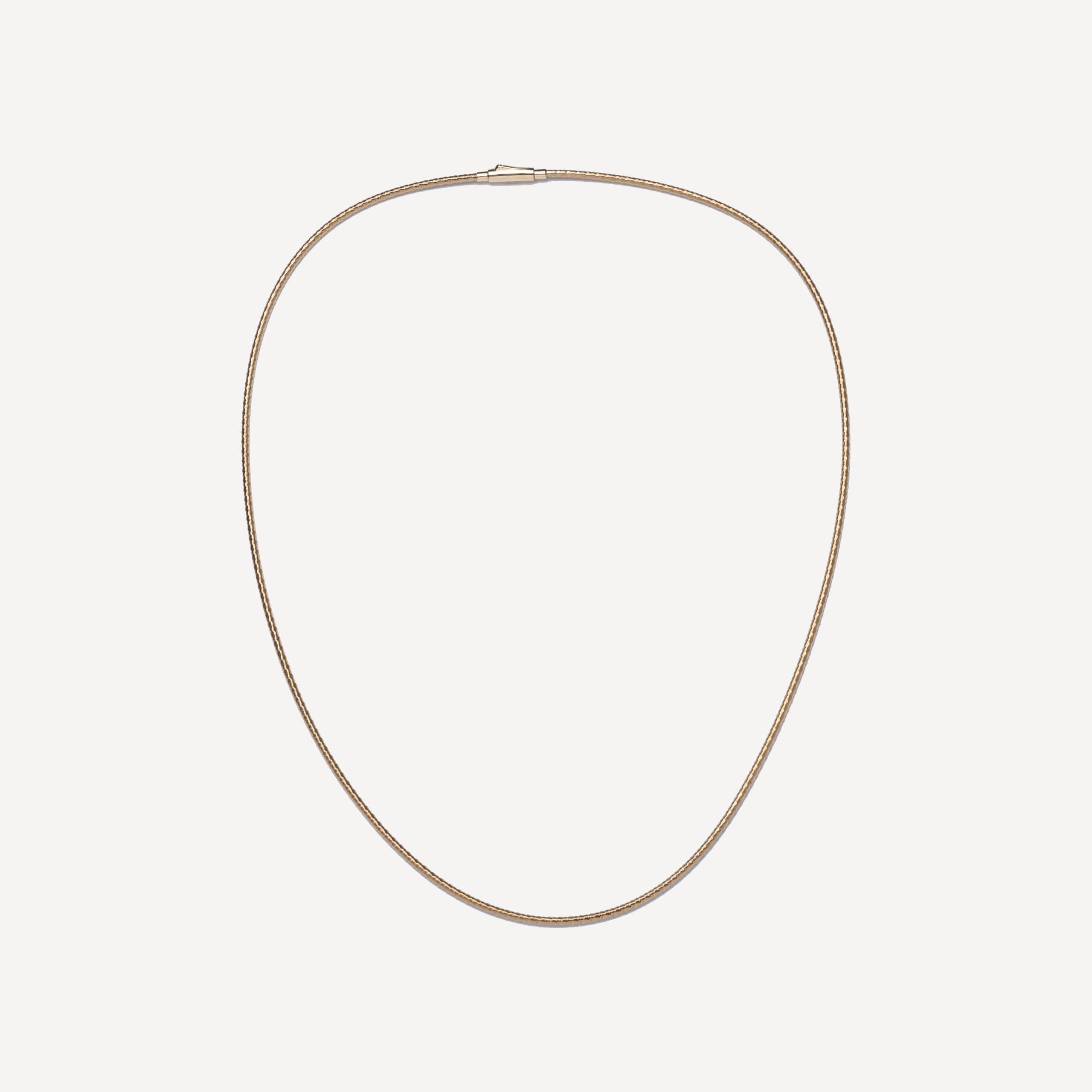 18K Gold Plain Necklace (43cm)
