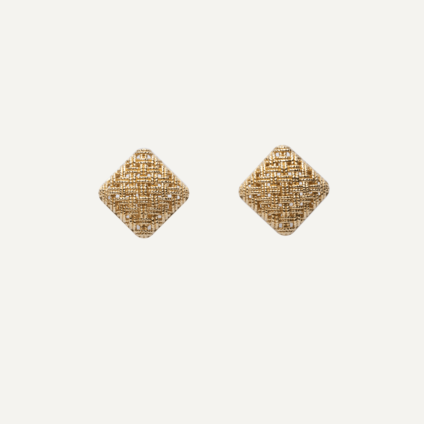 18K Square Earrings
